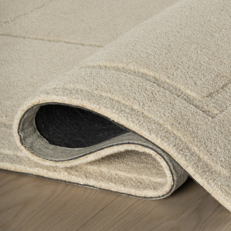 Sahar Solid Modern Wool Rug, Rectangle 6' x 9'