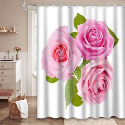 Rideau de douche avec 12 crochets Beautiful Rose Flowers