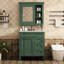 Meuble-lavabo moderne avec lavabo simple 30 po avec rangement, 3 tiroirs, armoire à miroir, couleur, lavabo à trois trous, forme rectangulaire, trou de déversement pour rangement des matériaux, lavabo, finition