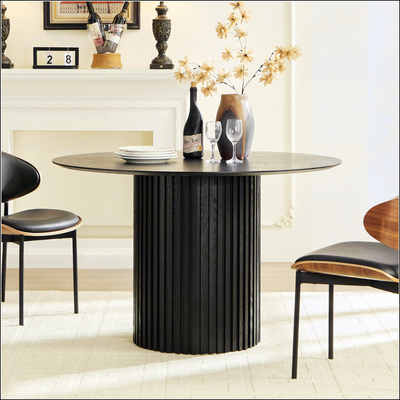 46.45 Inch MDF Dining Table, Black