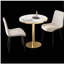 Table bistro ronde et moderne 31,5 pouces avec plateau tulipe et plateau en faux marbre, facile à assembler, structure en métal robuste-1352603146