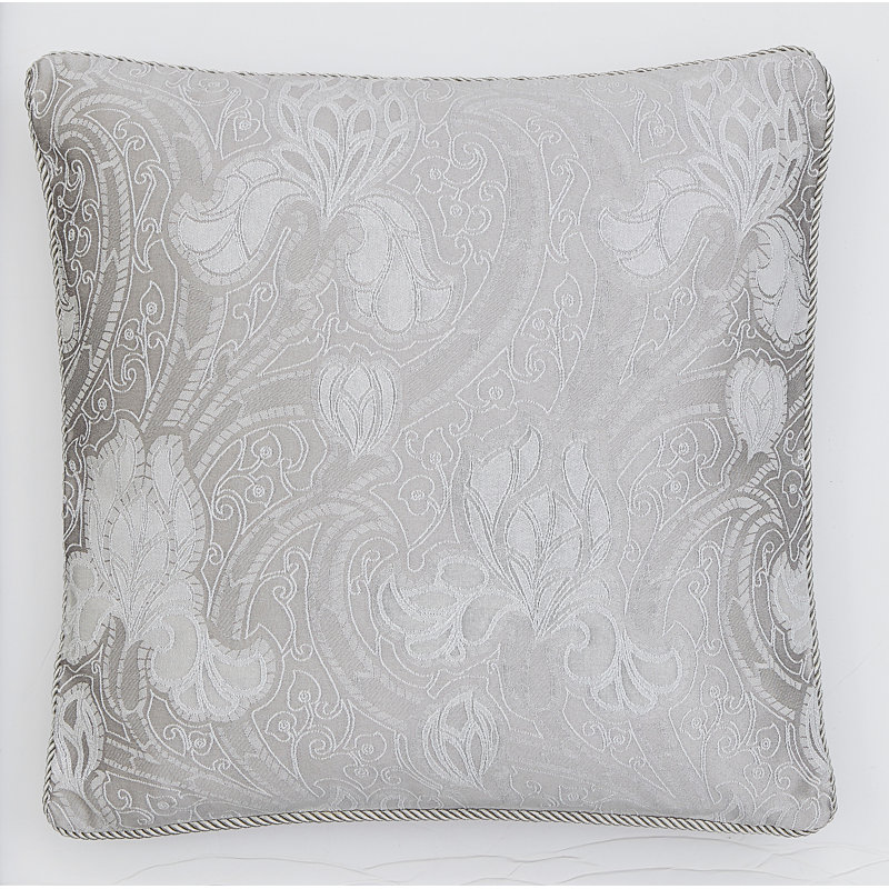 Floral Square Boudoir / Breakfast Cushion, Grey