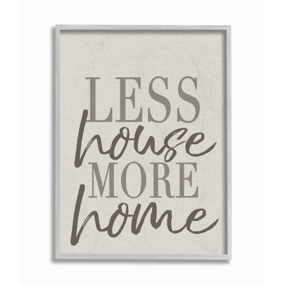 Reproduction d’art textuel, "less House More Home"