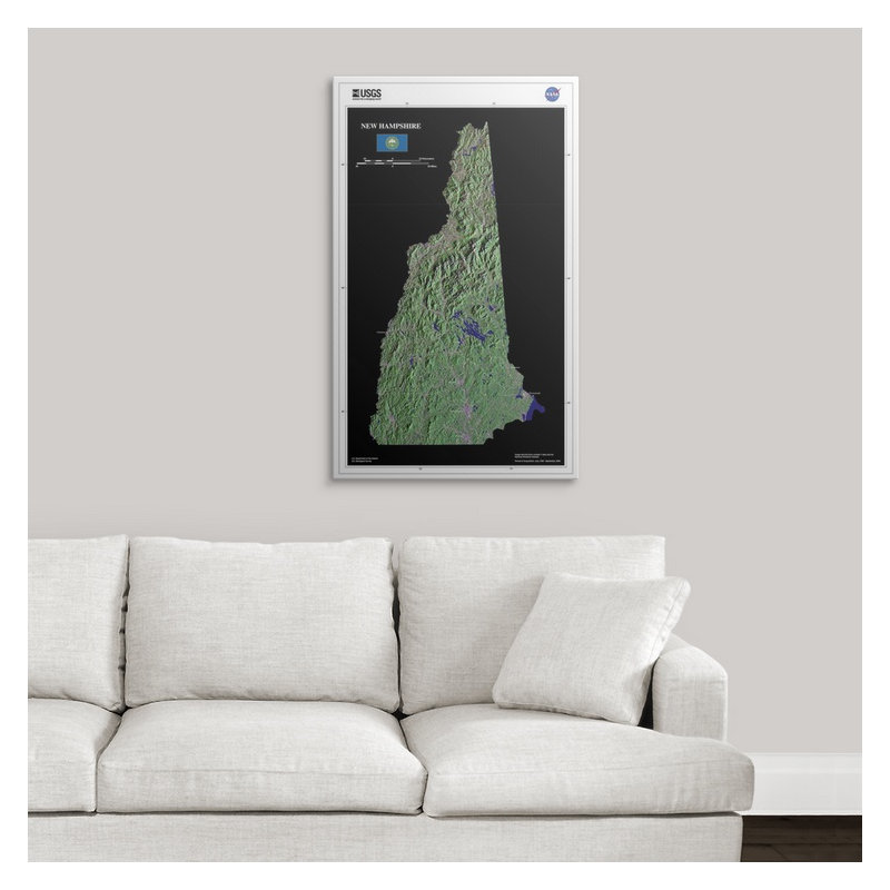 « new hampshire-usg state mosaic », impression, H 36 po x l 22 po x P 1,5 po, Toile