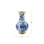 D9,5 x 16 po Vase à fleurs chinois et blanc avec accents dorés