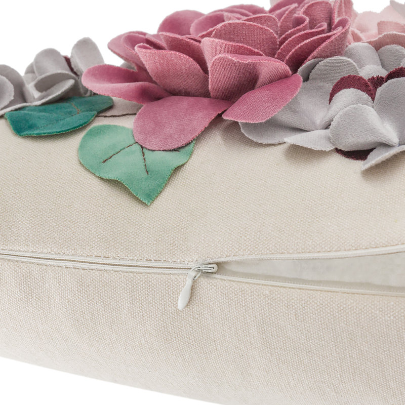  Reversible Throw Pillow, 12"H x 20"W, Rectangular, Pink