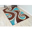 Tapis brun / turquoise à motif abstrait Mccampbell-28997868