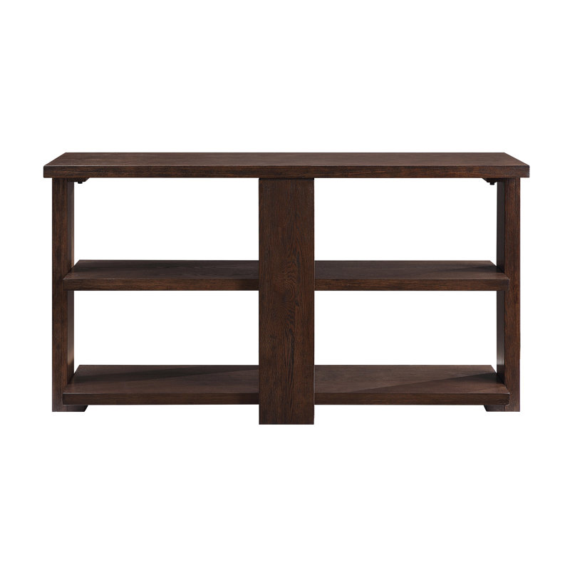 Walnut Sofa Table with 2-Shelf