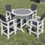Chaises de patio - table de bar d'extérieur avec tabourets et 5 tabourets blancs et gris