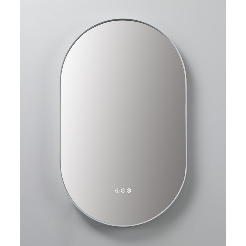 Shell LED Mirror, White, Oval, 35.43" x 21.65"