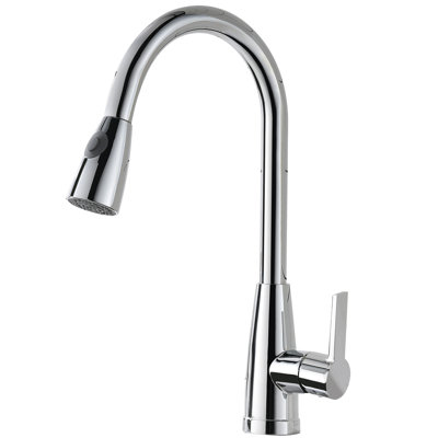 Robinet de cuisine chromé à une poignée et douchette extractible avec certification CUPC en acier inoxydable