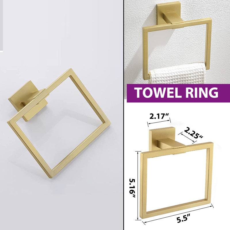 5 - Piece Bathroom Hardware Set, Brushed Gold