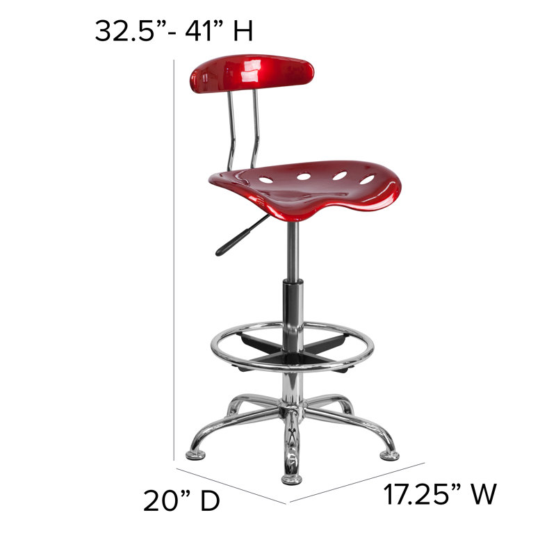 Tabouret de dessinateur Monroe, Vin rouge