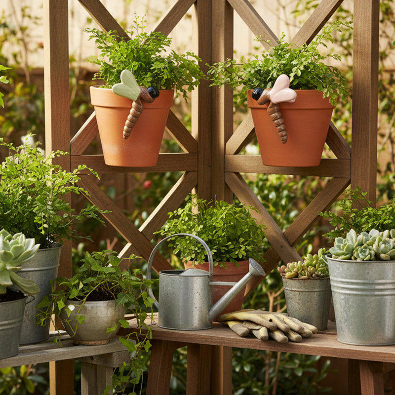 Porte-pot décoratif libellule Asstd - ensemble de 2