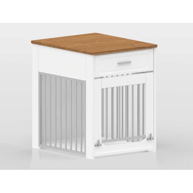 Collapsible Furniture Style Crate with 1 Door, White