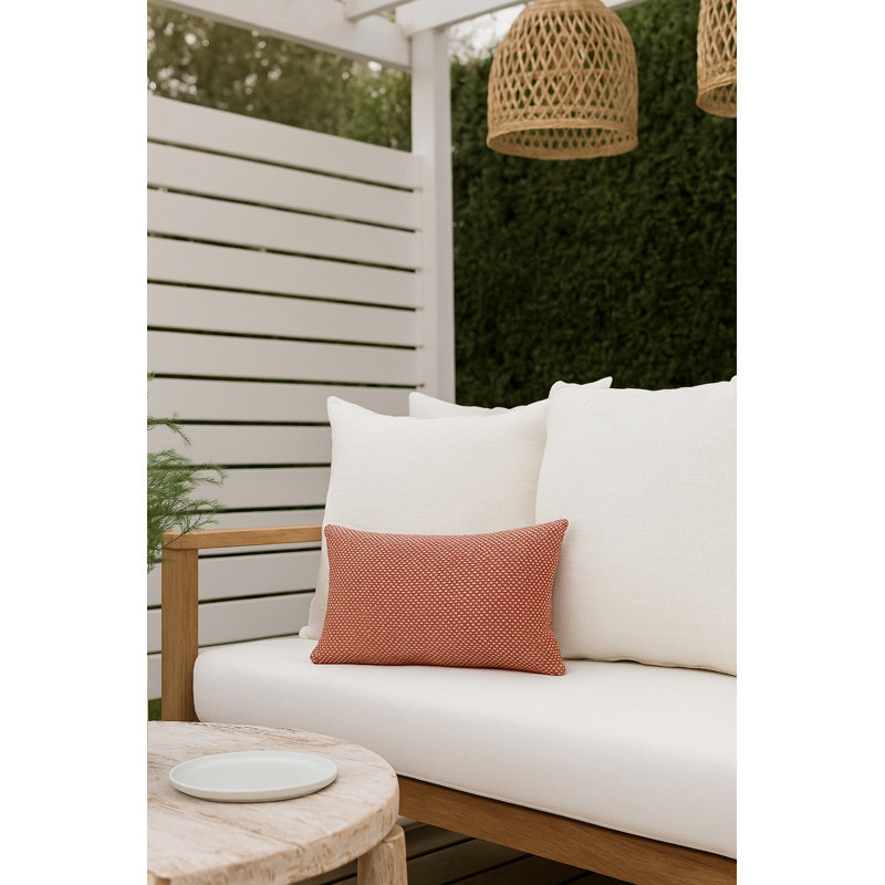Outdoor Living Pillow Cover, Red, Rectangle 14"H x 20"W, Polyester