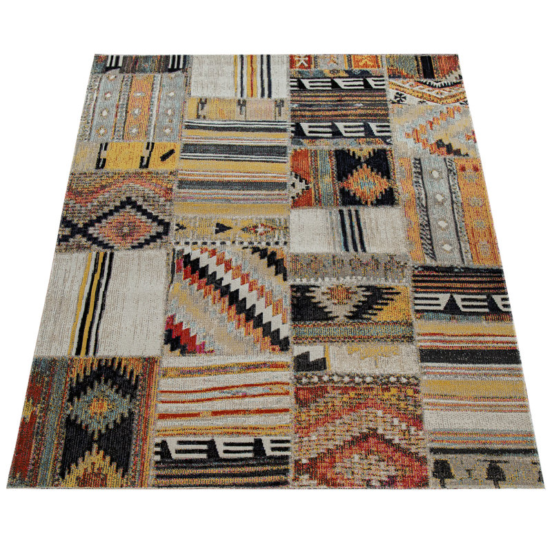 Colburn Patchwork Indoor / Outdoor Area Rug, Rectangle 60cm x 100cm