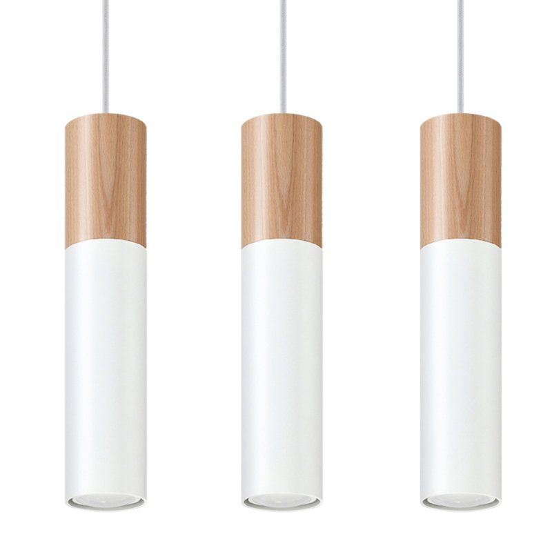 Driskell 3 - Light Kitchen Island;Cylinder;Cluster Pendant, White