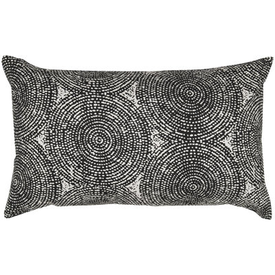 Swirl Dot Cotton Lumbar Feather Down Fill Pillow Cover with Insert
