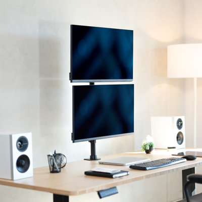 Dual Vertical Monitor Desk Mount
