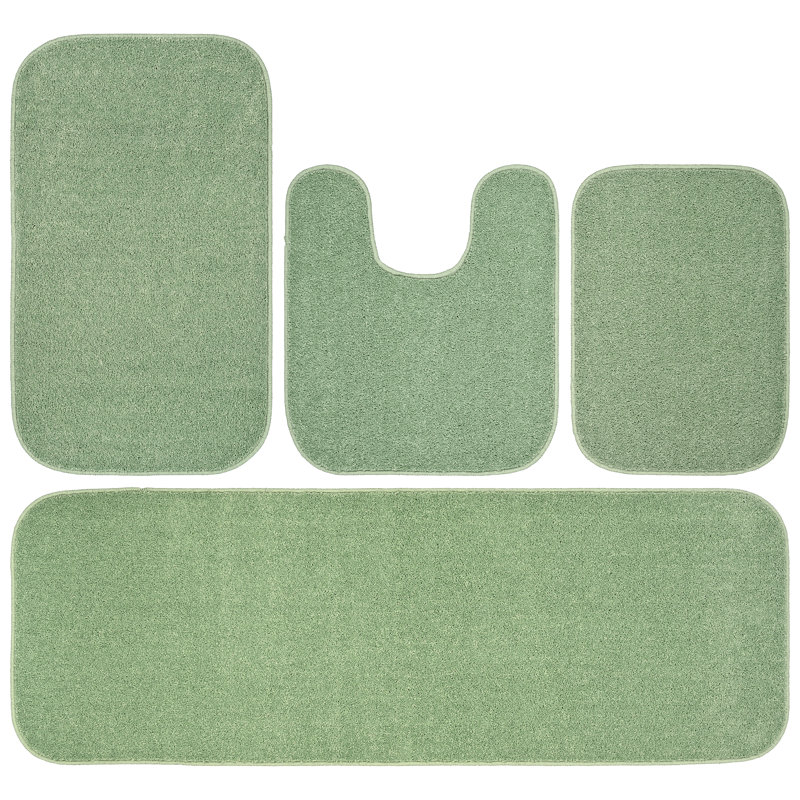 Heffingen Non-Slip Bath Rug, Deep Fern Solid