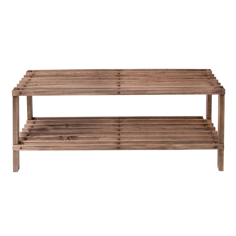 8 Pair Solid Wood Shoe Rack, Espresso