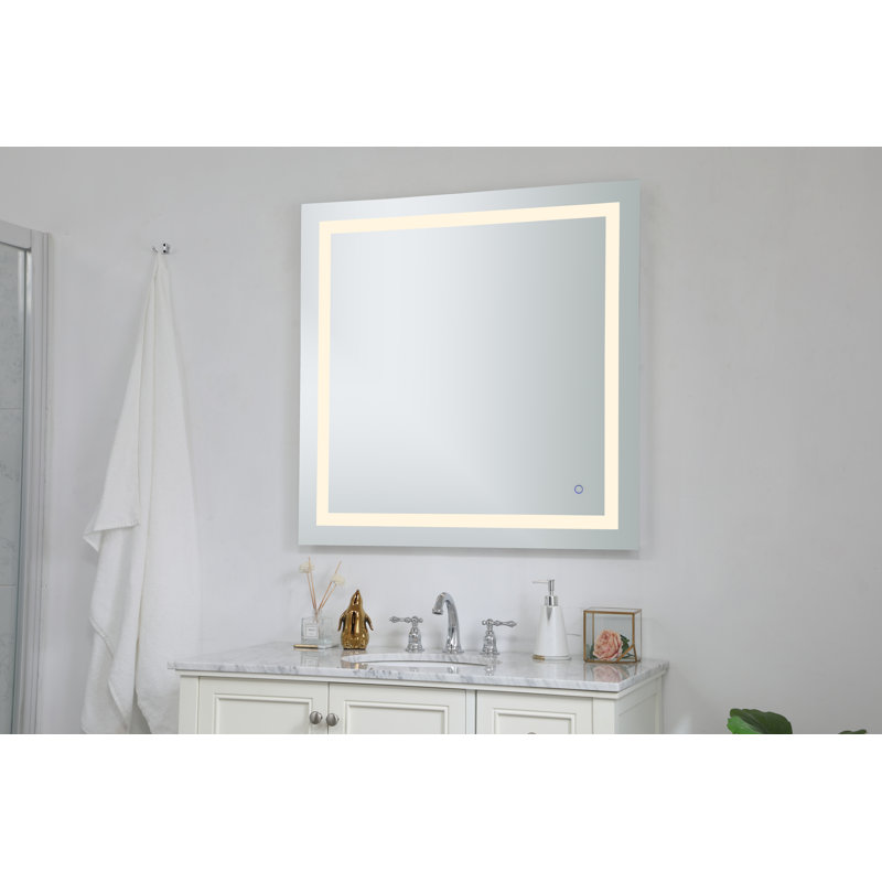 Scoles Flat LED Wall Mirror, 36" x 36"