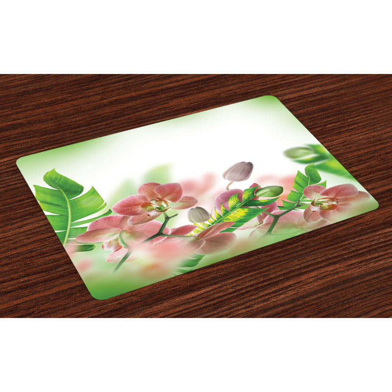 Askil Tropical Orchids Blossoms Leaves Placemat