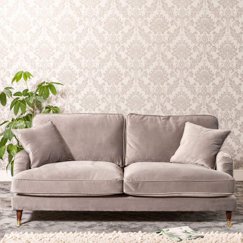 Fabiola Velvet Sofa, Grey, 4