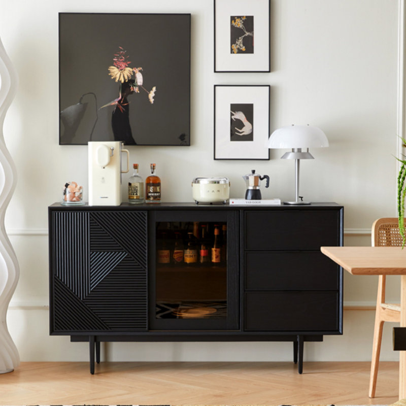 Retro-Style Black Sideboard