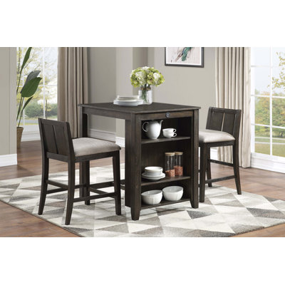 Mobilier de salle à manger rembourré en tissu 3 pièces