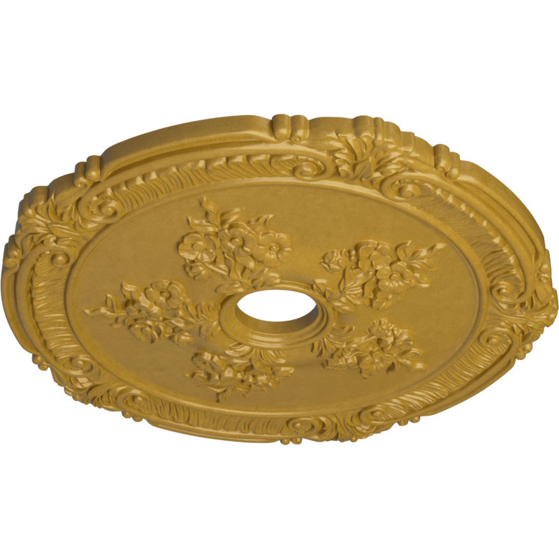 Attica 0.06'' H x 26'' W x 1.5'' D Urethane Ceiling Medallion, Iridescent Gold