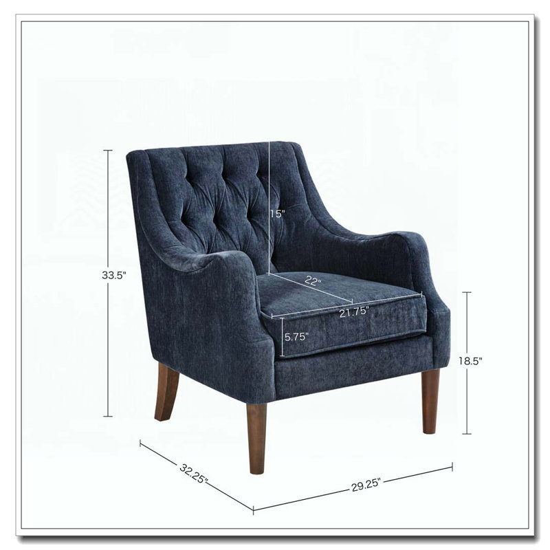 Fauteuil d'appoint capitonné, Marine