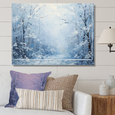 Paysage d'hiver «Snowfall forest I», art mural encadré paysage d'hiver
