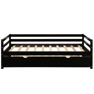 Lit de jour simple avec lit gigogne - Bois massif pour le décor de la chambre à coucher