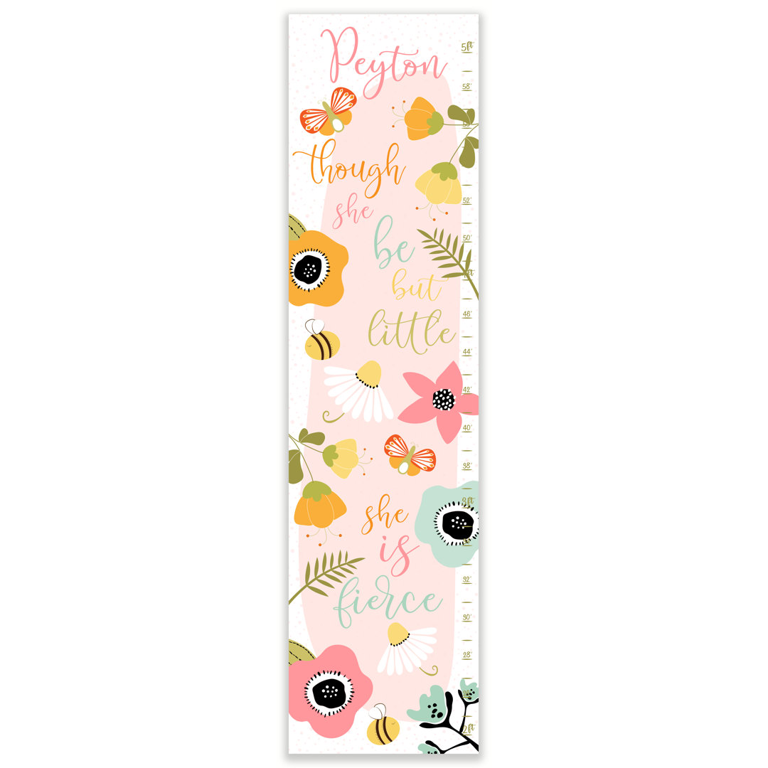 Though She Be But Little Floral Personalized Growth Chart East Urban Home 