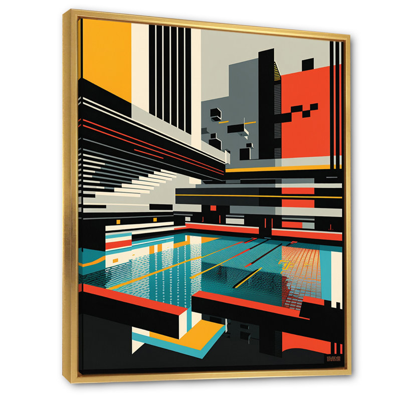 Bauhaus Retro City Architecture I - Futuristic Architecture, impression d'art mural, H 32 po x l 24 po x P 1 po