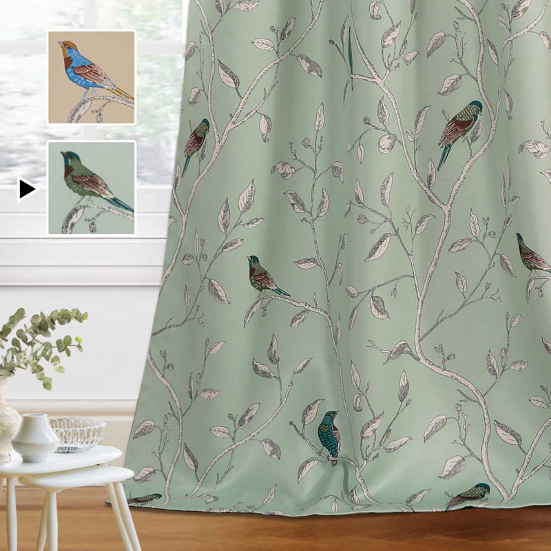 Rideaux occultant pour la chambre à coucher 84 pouces de longueur isolants isolants à imprimé rustique rideaux à imprimé de rideaux, obscurcissant et efficace, paire de 2 panneaux, sauge