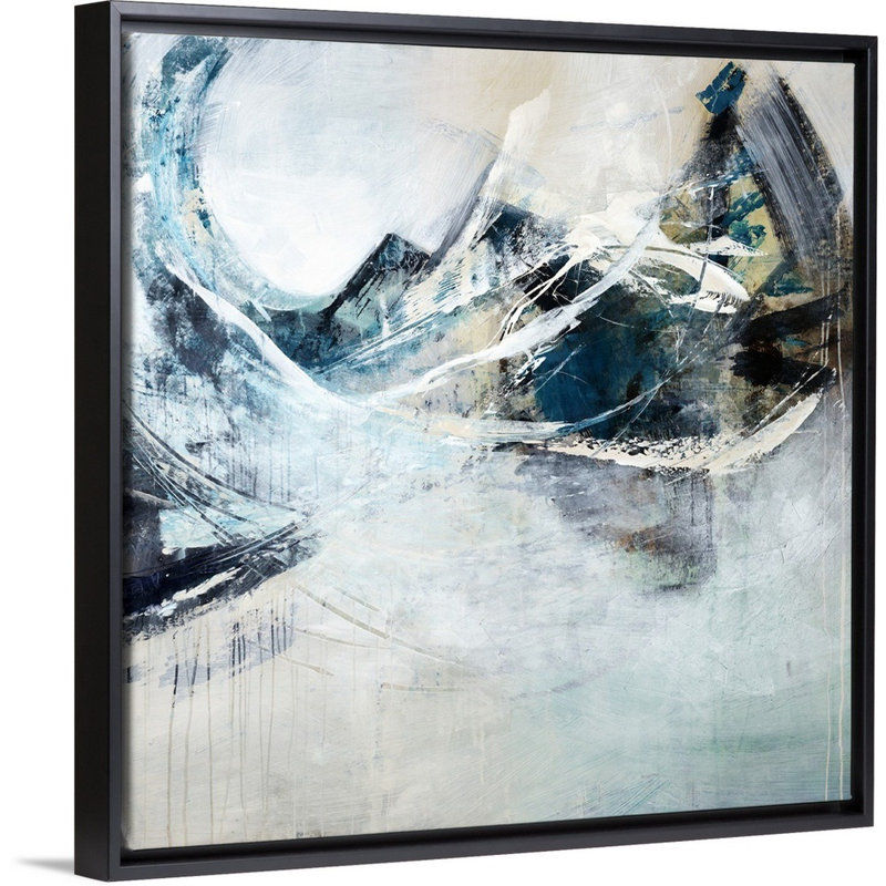 « incurvés activities ii », peinture sur toile, Cadre flottant noir, H 21,7 po x l 21,7 po x P 1,75 po