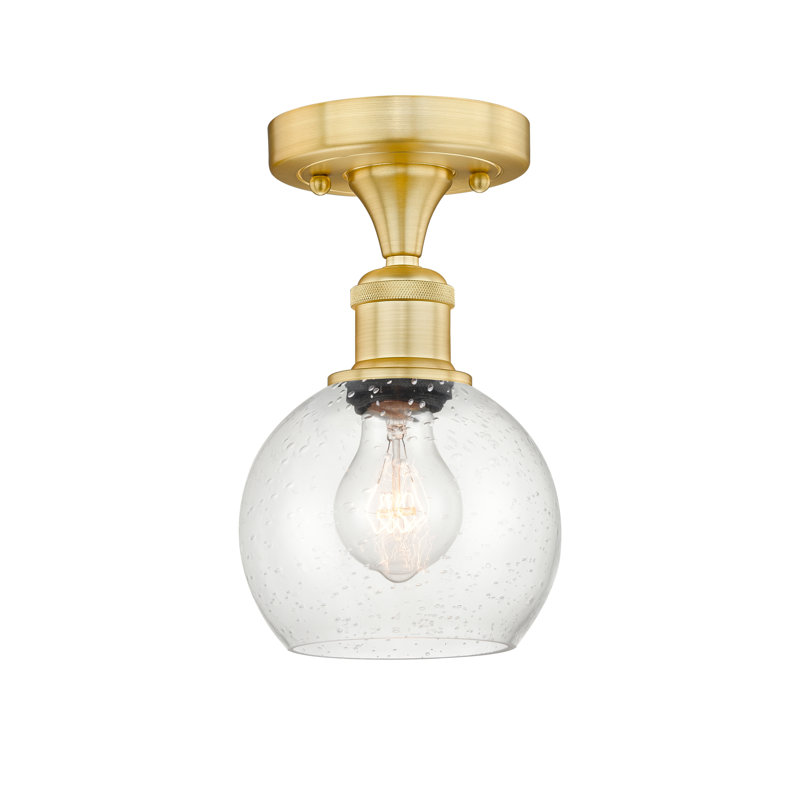 Plafonnier semi-encastré Daris, H 9,88 po x l 6 po x P 6 po, Or satiné