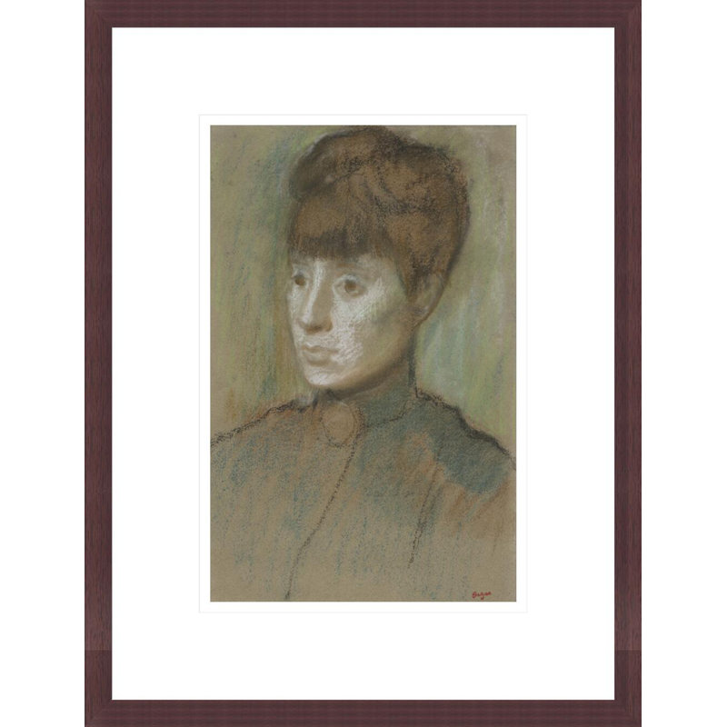 Tête de femme par Edgar Degas, H 16,75 po x l 12,82 po