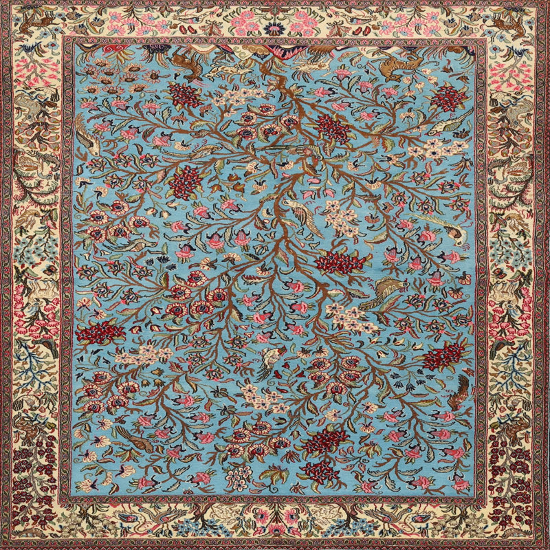 Tapis oriental brun / ivoire / rouge, Rectangle 2 pi x 4 pi