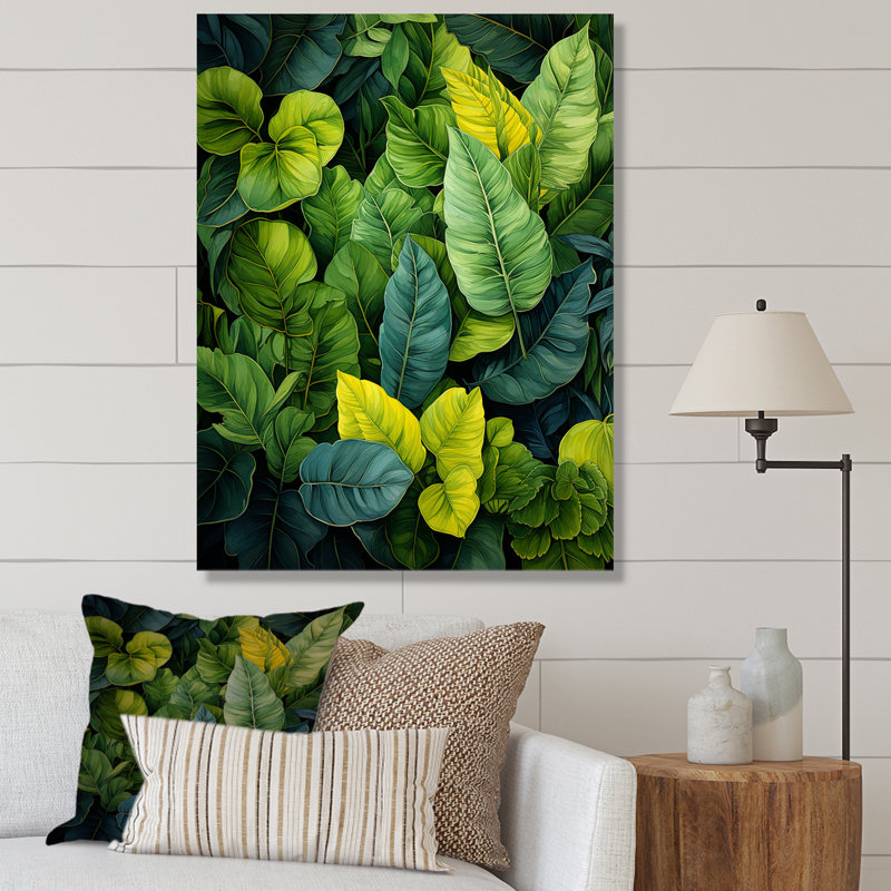 " Urban Leaves Forest Greenery I ", 40" H x 30" W x 1.5" D, Wrapped Canvas