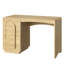 47 Inch Office Desk with 3 Drawers and File Storage, Curved Waterfall Modern Writing Desk, Minimalist Home Office Desk, Light Oak-2109778222