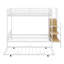 Lit superposé en métal avec lit gigogne, échelle de rangement latérale et garde-robe-385035629