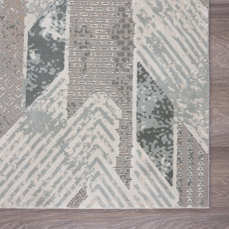 Tapis à chevrons Jahni, Rectangle 1 pi 10 po x 3 pi