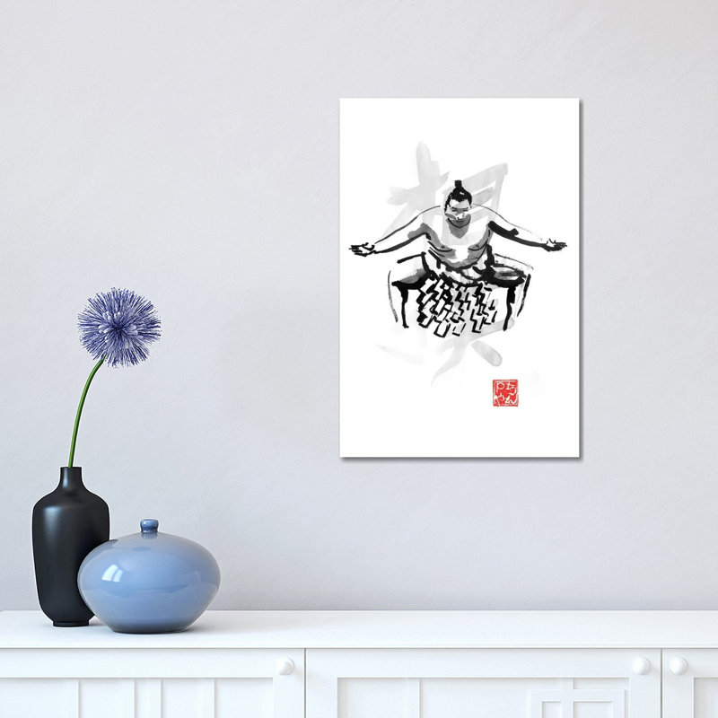 Sumo by Péchane - Painting on Canvas, 30.48 cm H x 45.72 cm W, Wrapped Canvas