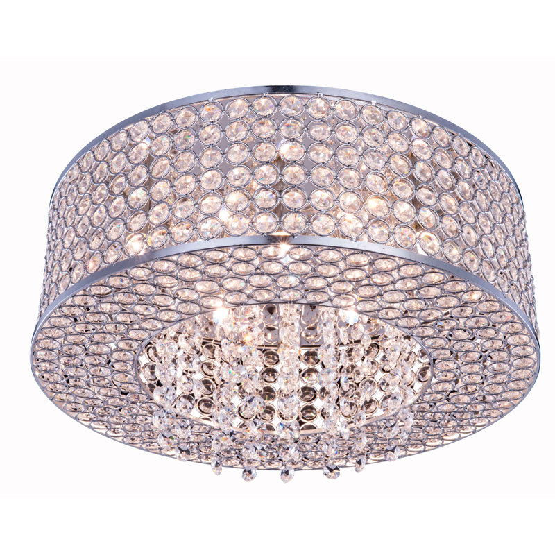 Plafonnier encastré cylindrique de style lustre Lasater, H 5 po x l 16 po x P 16 po, G9 / à deux broches, 6 lumières