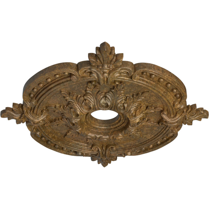 Endurathane Benson Classic Ceiling Medallion, 28 3/8"OD x 3 3/4"ID x 1 5/8"P (Fits Canopies up to 6 1/2"), Hand-Painted Rubbed Bronze Finish