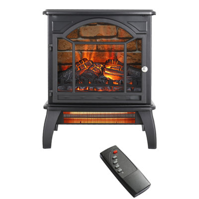 18" Electric Infrared Stove - 1500w, 5000 /h, Double Protection, Removable Foot, Sheet Metal 3d Flame Fireplace 18 Inch, 1500w Heat, /ul , Realistic Flame, Powder Coated Finish